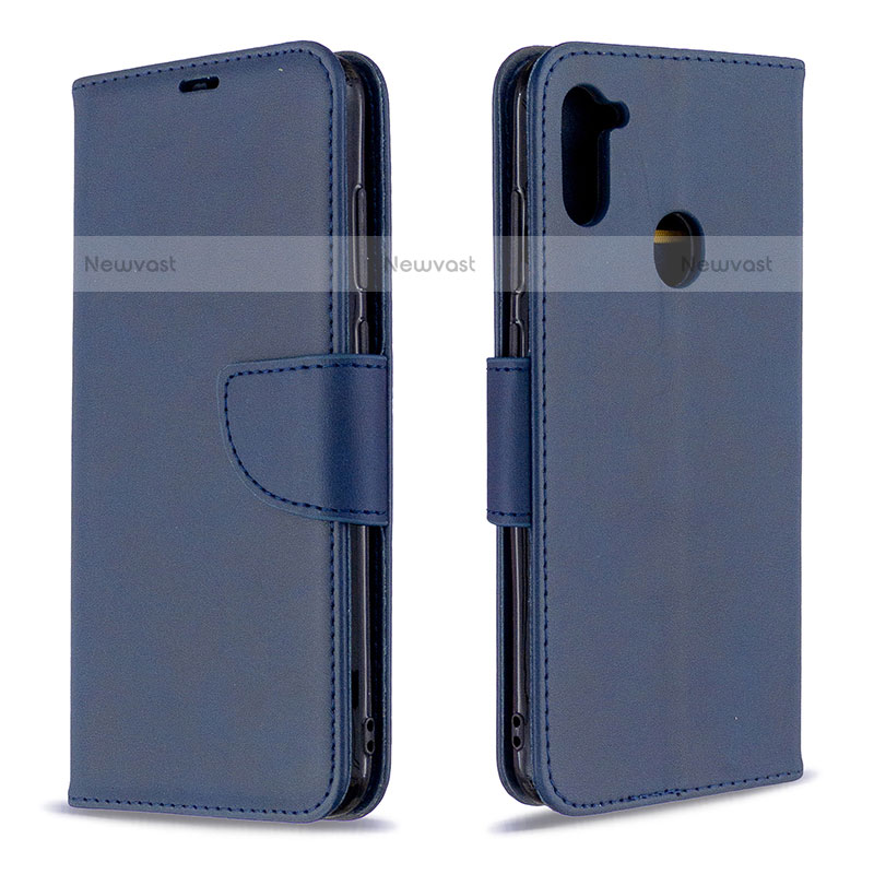 Leather Case Stands Flip Cover Holder B04F for Samsung Galaxy A11