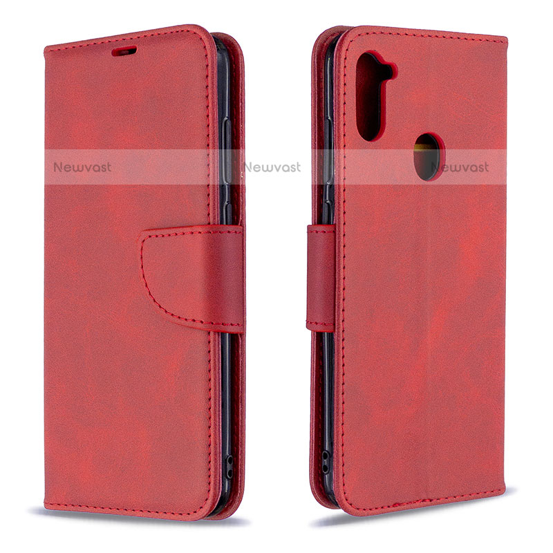 Leather Case Stands Flip Cover Holder B04F for Samsung Galaxy A11