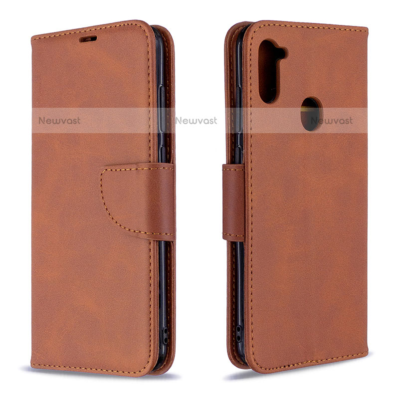 Leather Case Stands Flip Cover Holder B04F for Samsung Galaxy A11