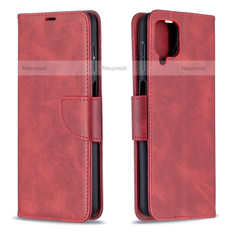 Leather Case Stands Flip Cover Holder B04F for Samsung Galaxy A12