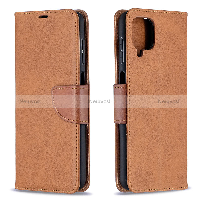 Leather Case Stands Flip Cover Holder B04F for Samsung Galaxy A12 5G