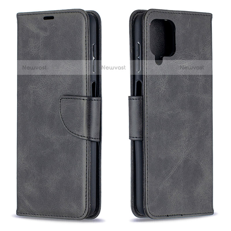 Leather Case Stands Flip Cover Holder B04F for Samsung Galaxy A12