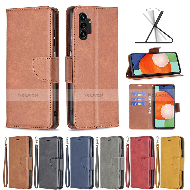 Leather Case Stands Flip Cover Holder B04F for Samsung Galaxy A13 4G