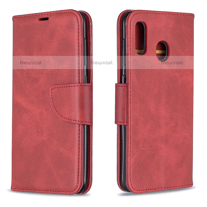 Leather Case Stands Flip Cover Holder B04F for Samsung Galaxy A20