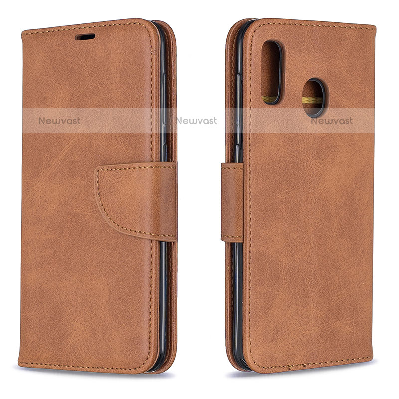 Leather Case Stands Flip Cover Holder B04F for Samsung Galaxy A20