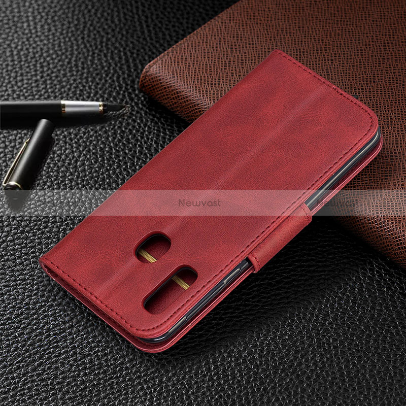 Leather Case Stands Flip Cover Holder B04F for Samsung Galaxy A20e