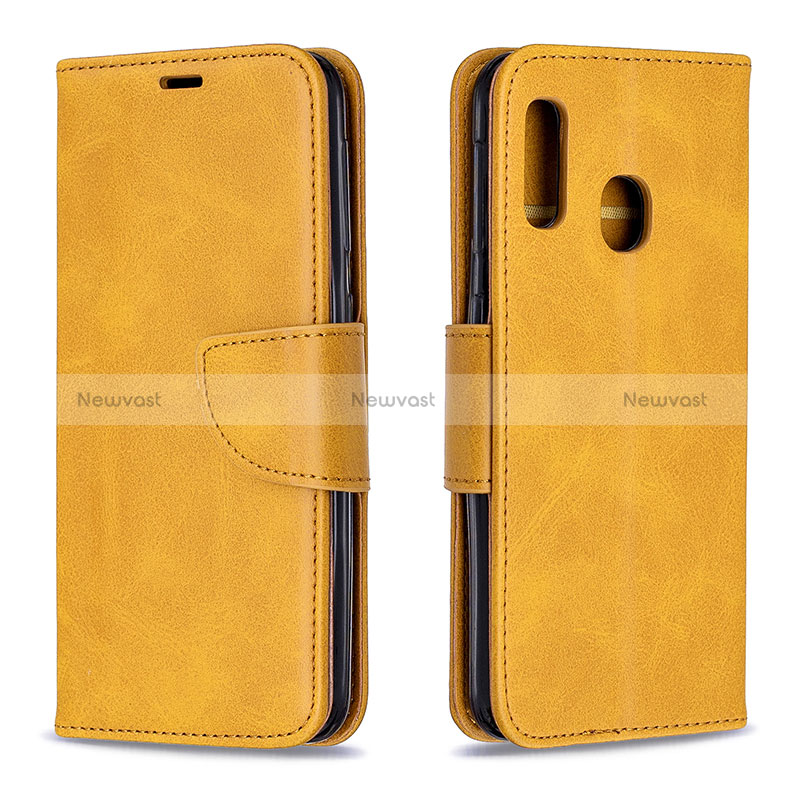 Leather Case Stands Flip Cover Holder B04F for Samsung Galaxy A20e