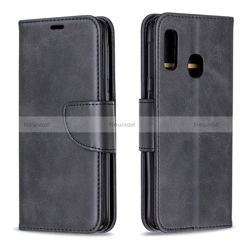 Leather Case Stands Flip Cover Holder B04F for Samsung Galaxy A20e