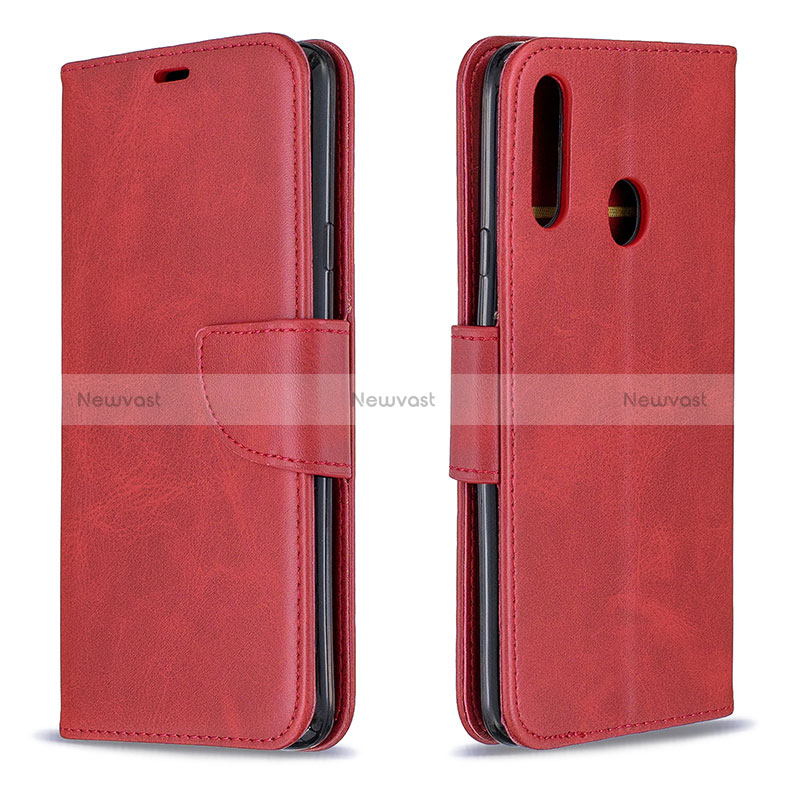 Leather Case Stands Flip Cover Holder B04F for Samsung Galaxy A20s Red