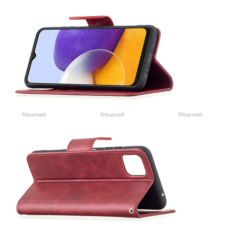 Leather Case Stands Flip Cover Holder B04F for Samsung Galaxy A22s 5G