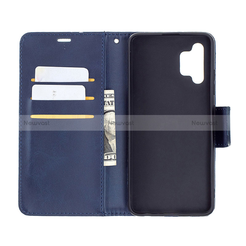 Leather Case Stands Flip Cover Holder B04F for Samsung Galaxy A32 4G