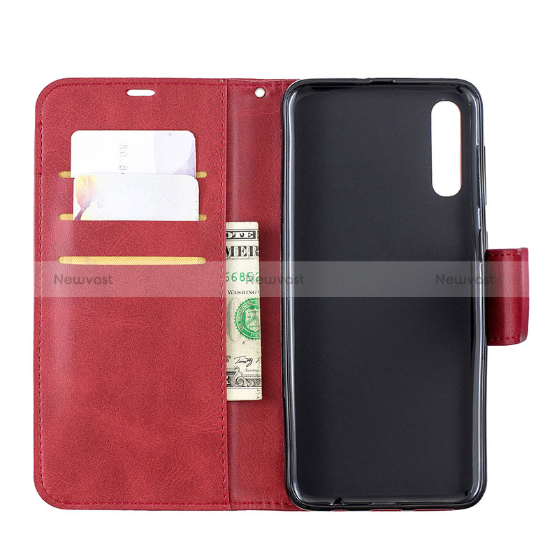 Leather Case Stands Flip Cover Holder B04F for Samsung Galaxy A50