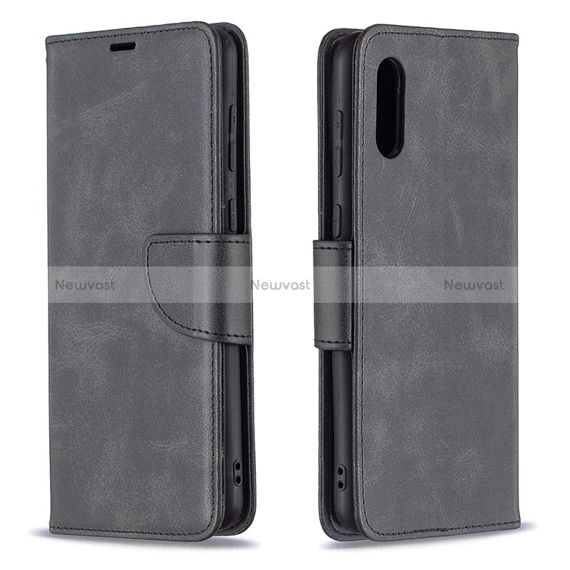 Leather Case Stands Flip Cover Holder B04F for Samsung Galaxy M02