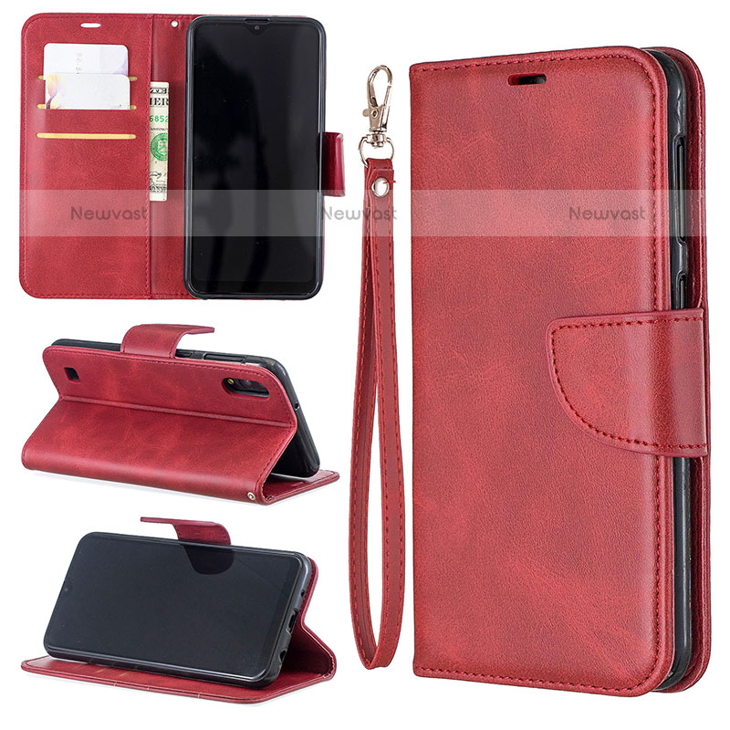 Leather Case Stands Flip Cover Holder B04F for Samsung Galaxy M10