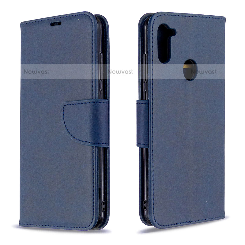 Leather Case Stands Flip Cover Holder B04F for Samsung Galaxy M11