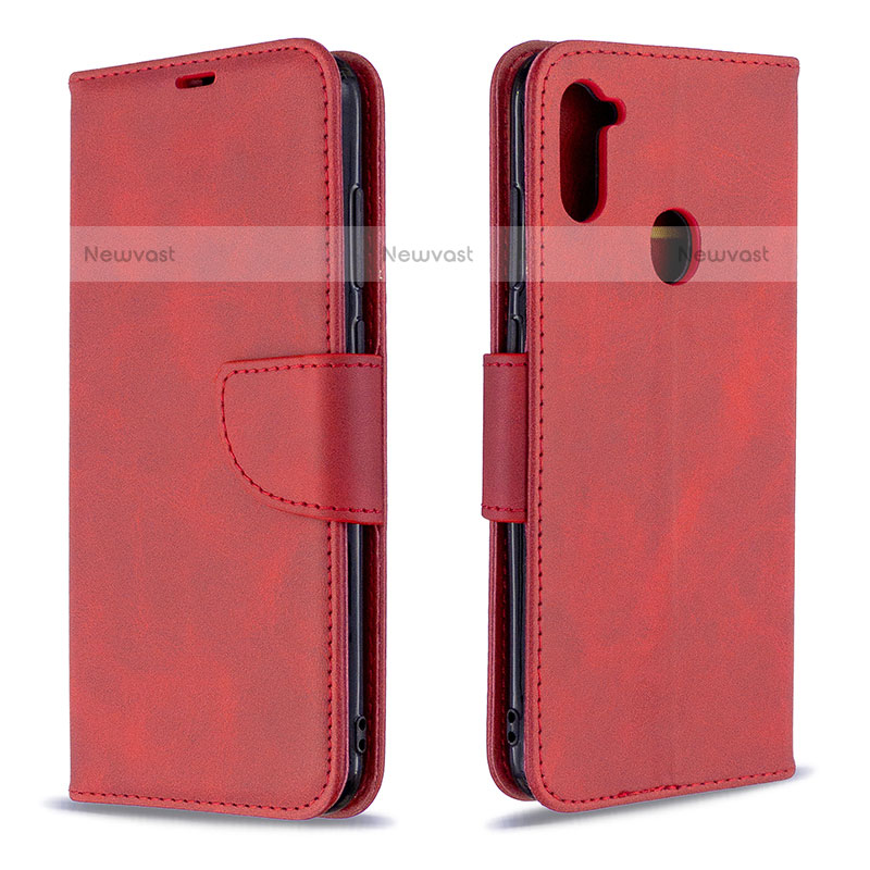 Leather Case Stands Flip Cover Holder B04F for Samsung Galaxy M11