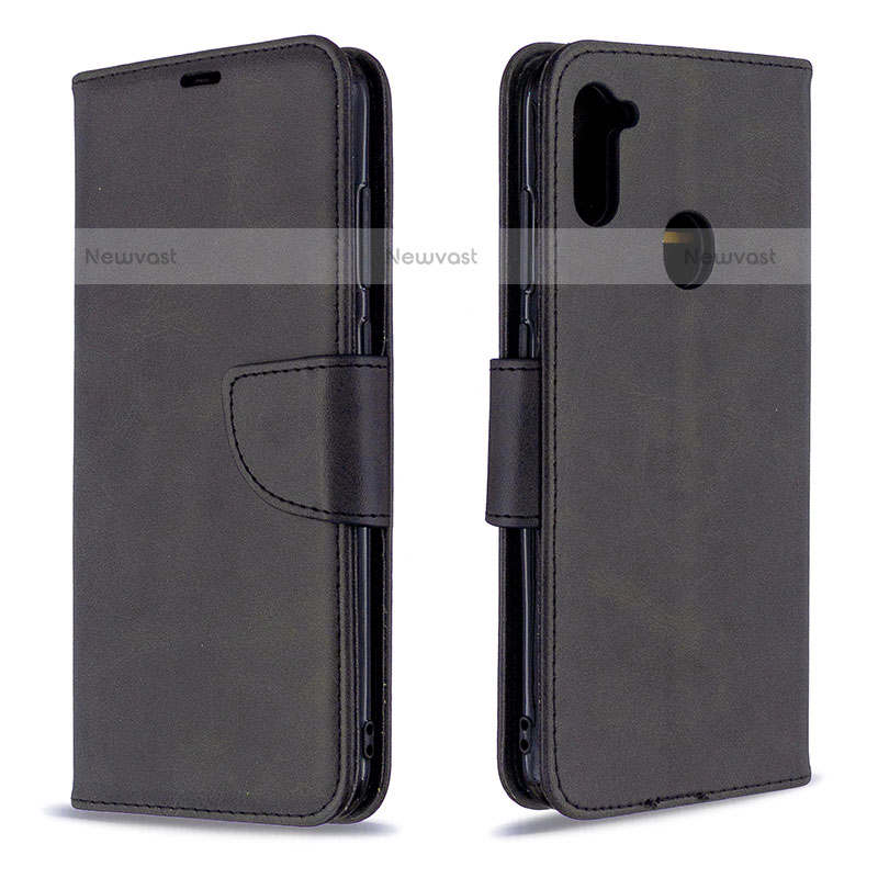 Leather Case Stands Flip Cover Holder B04F for Samsung Galaxy M11