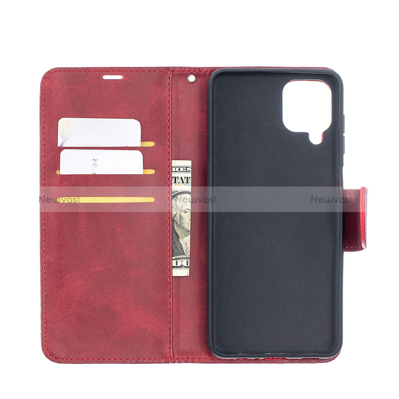 Leather Case Stands Flip Cover Holder B04F for Samsung Galaxy M12