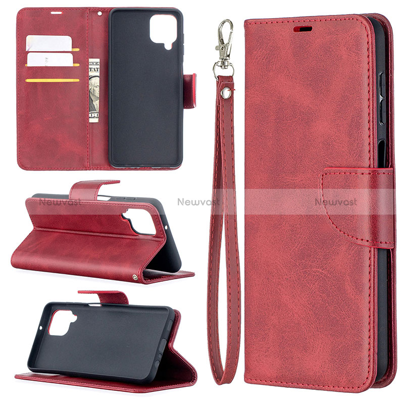 Leather Case Stands Flip Cover Holder B04F for Samsung Galaxy M12