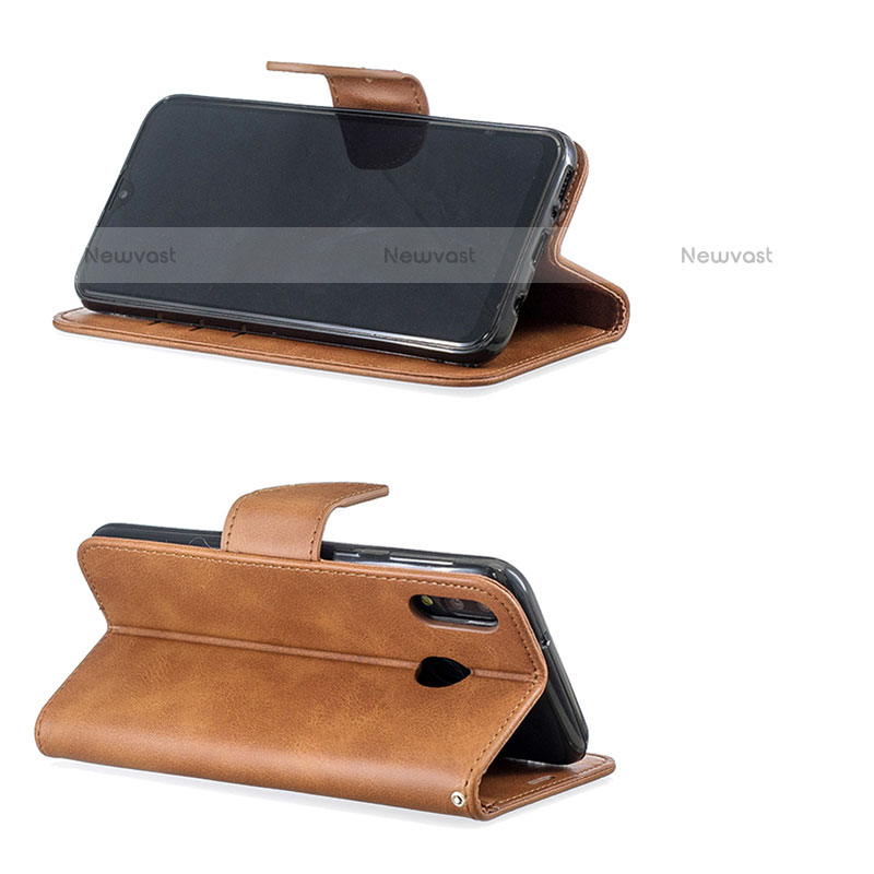 Leather Case Stands Flip Cover Holder B04F for Samsung Galaxy M20