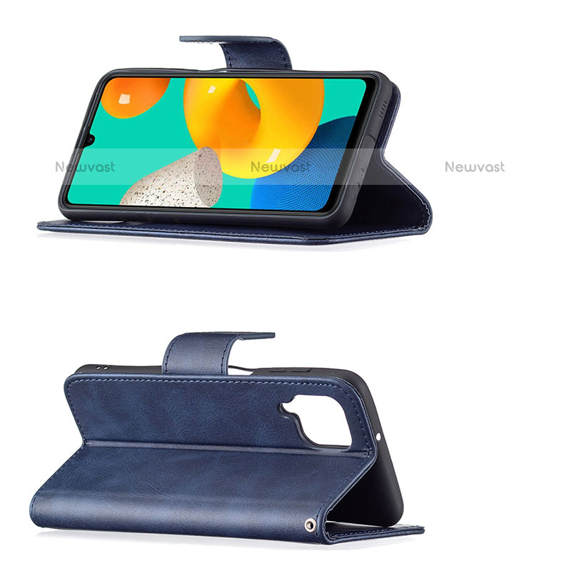 Leather Case Stands Flip Cover Holder B04F for Samsung Galaxy M32 4G