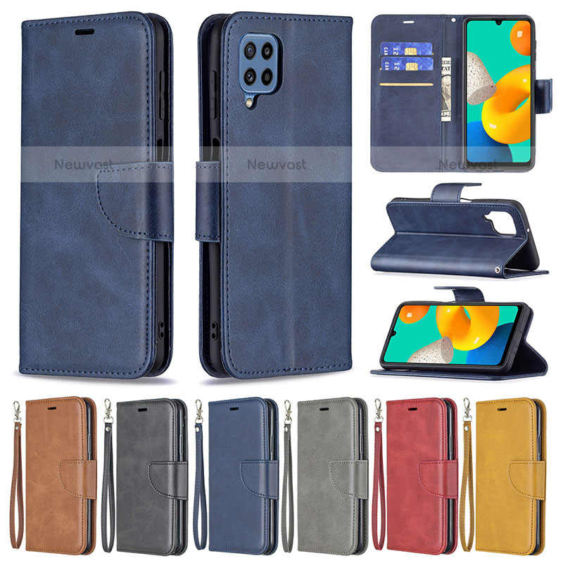 Leather Case Stands Flip Cover Holder B04F for Samsung Galaxy M32 4G