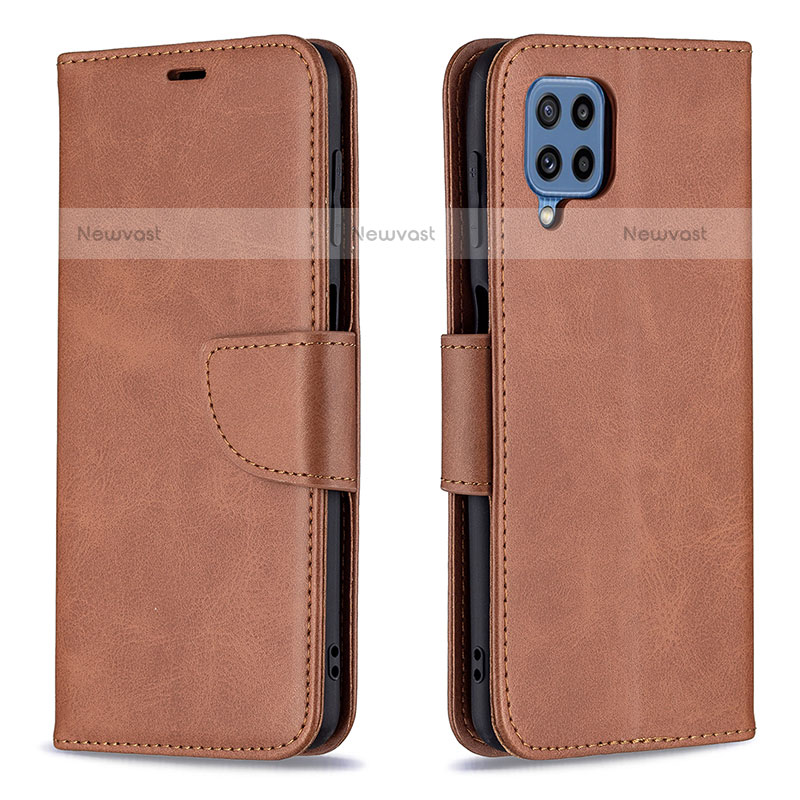 Leather Case Stands Flip Cover Holder B04F for Samsung Galaxy M32 4G