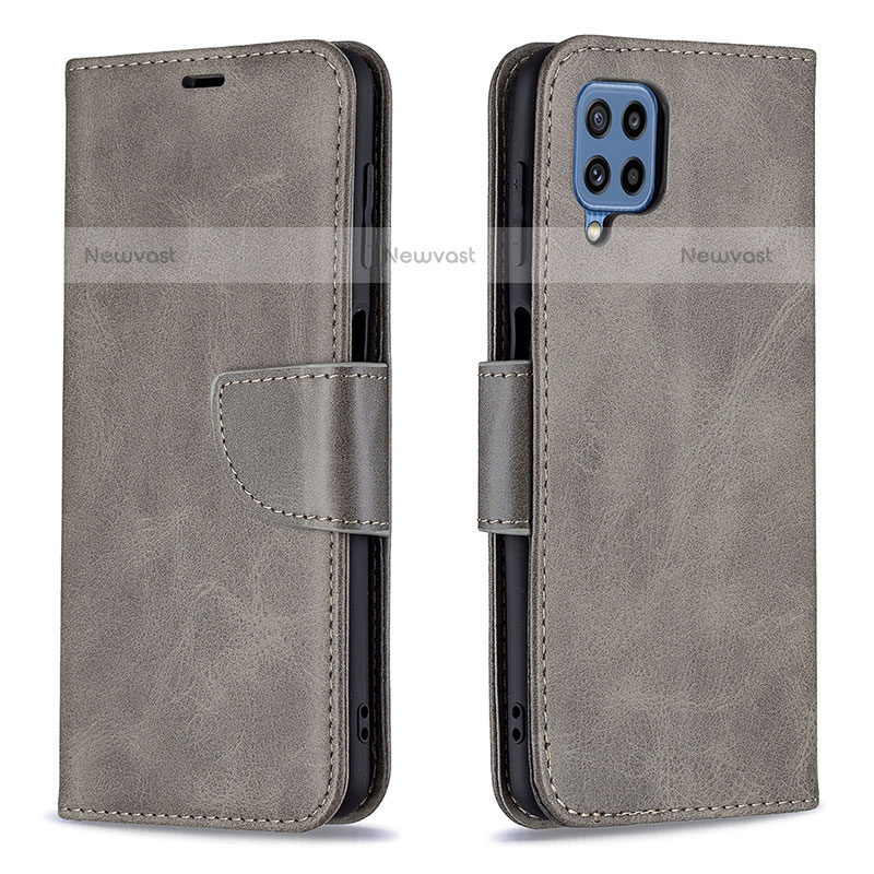 Leather Case Stands Flip Cover Holder B04F for Samsung Galaxy M32 4G