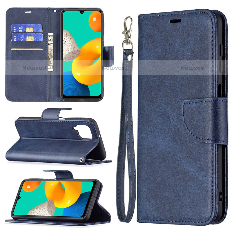 Leather Case Stands Flip Cover Holder B04F for Samsung Galaxy M32 4G