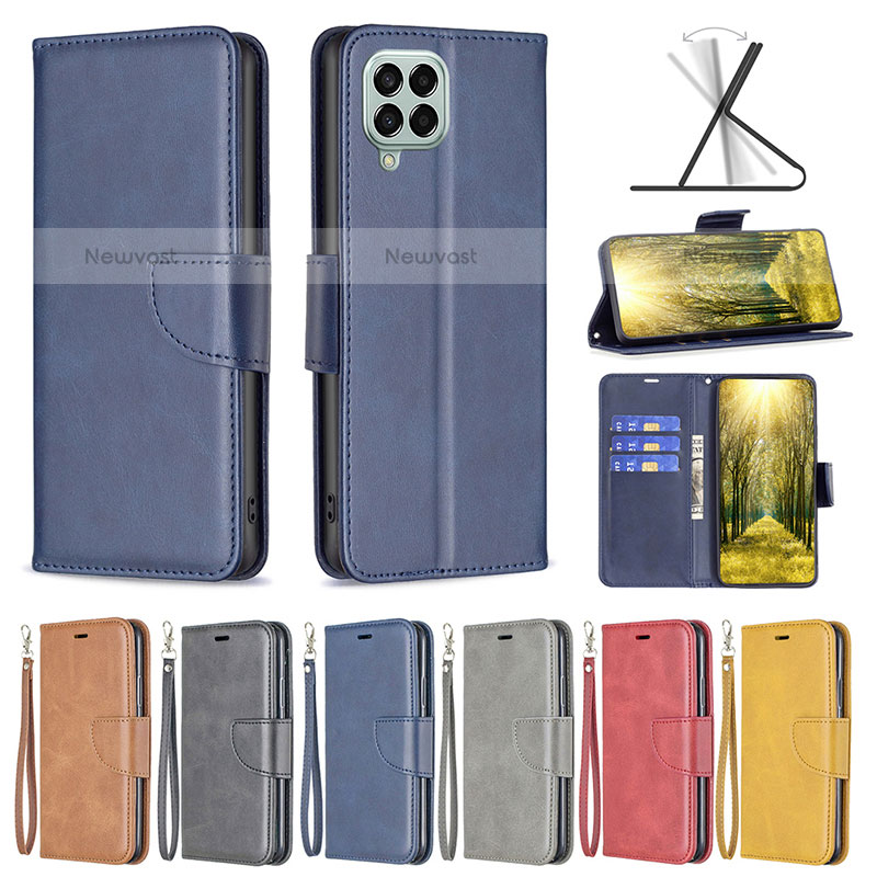 Leather Case Stands Flip Cover Holder B04F for Samsung Galaxy M33 5G