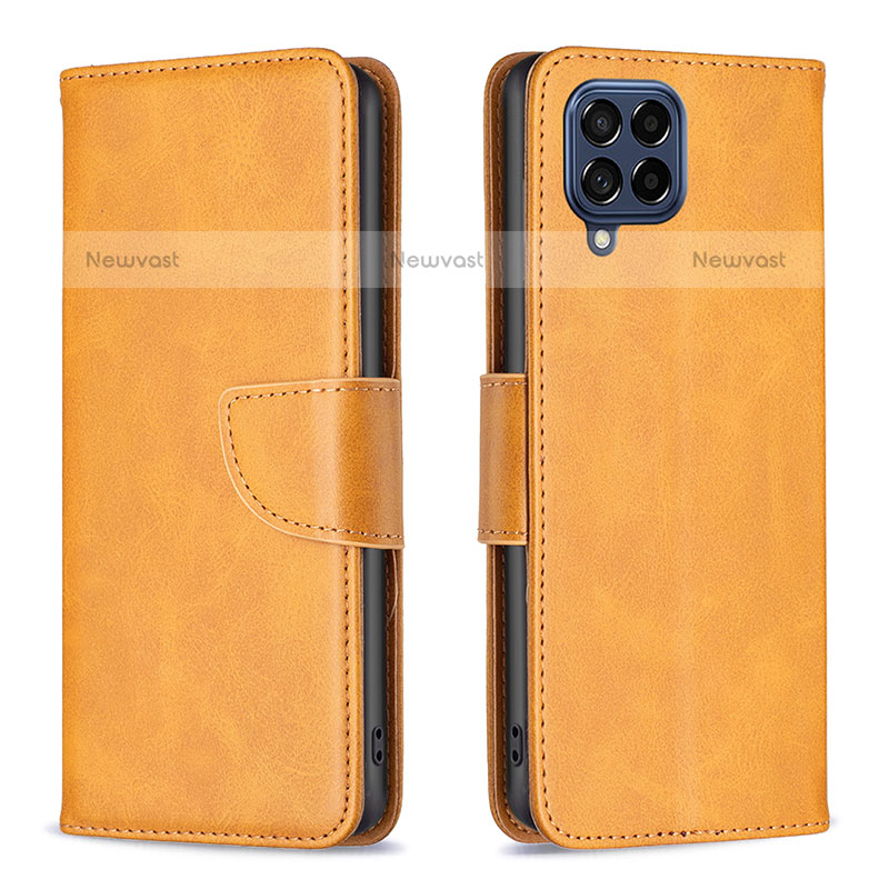 Leather Case Stands Flip Cover Holder B04F for Samsung Galaxy M53 5G