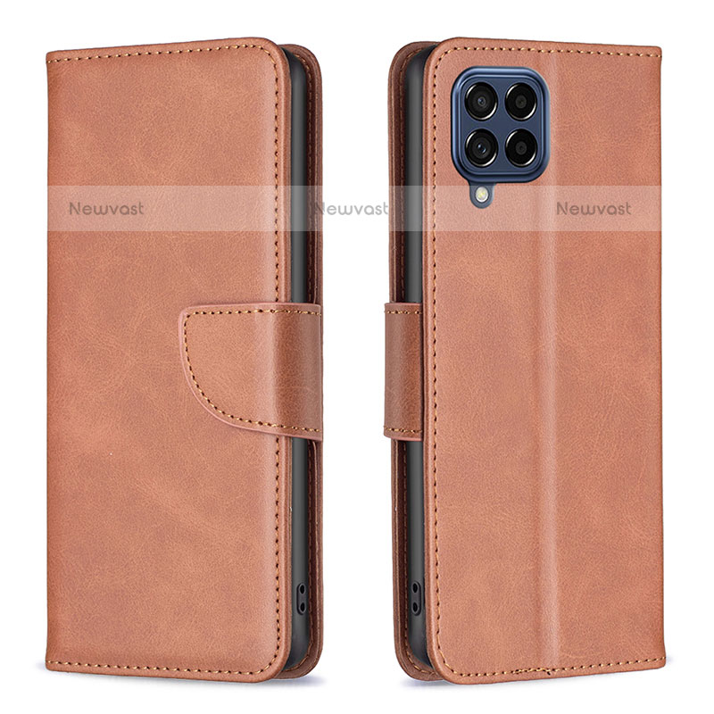 Leather Case Stands Flip Cover Holder B04F for Samsung Galaxy M53 5G