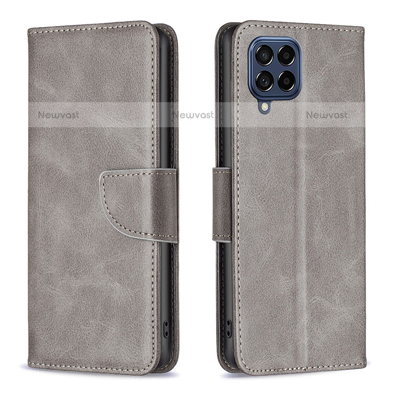 Leather Case Stands Flip Cover Holder B04F for Samsung Galaxy M53 5G