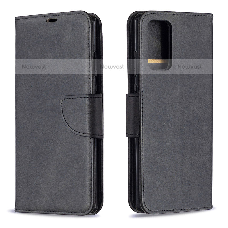 Leather Case Stands Flip Cover Holder B04F for Samsung Galaxy Note 20 5G Black