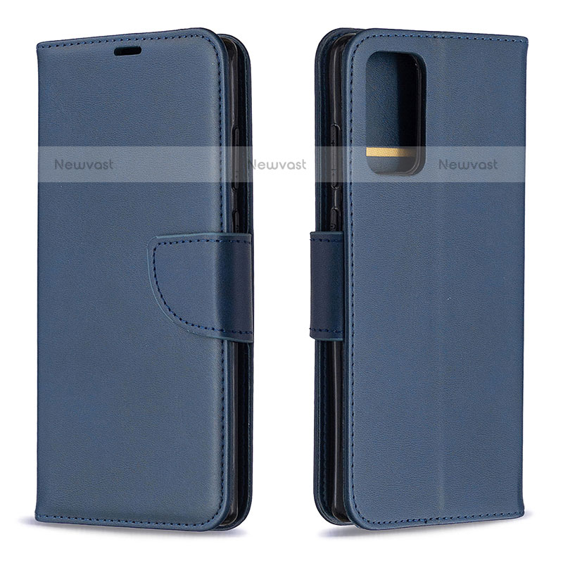 Leather Case Stands Flip Cover Holder B04F for Samsung Galaxy Note 20 5G Blue