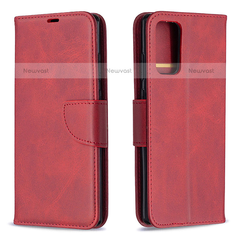 Leather Case Stands Flip Cover Holder B04F for Samsung Galaxy Note 20 5G Red