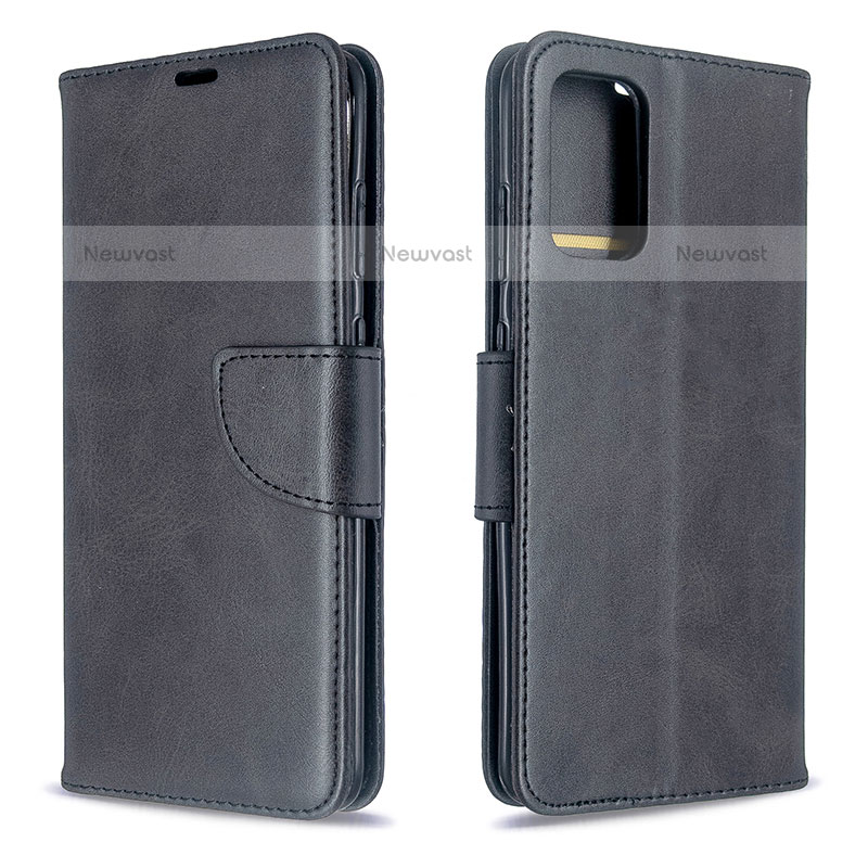 Leather Case Stands Flip Cover Holder B04F for Samsung Galaxy S20 5G Black