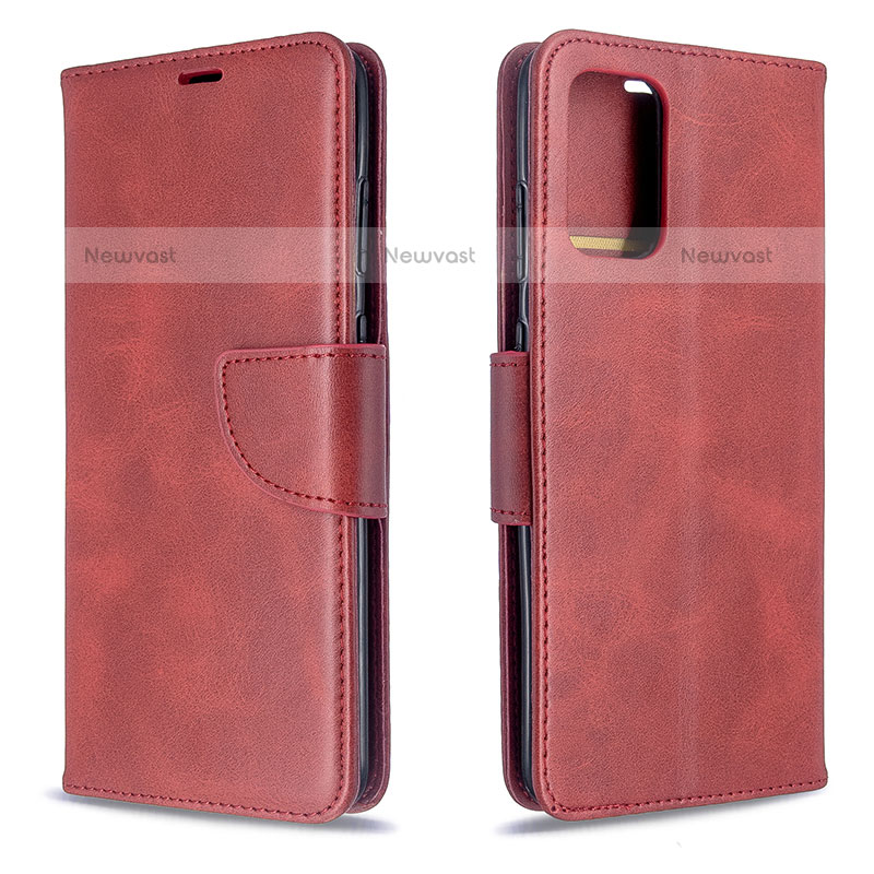 Leather Case Stands Flip Cover Holder B04F for Samsung Galaxy S20 5G Red