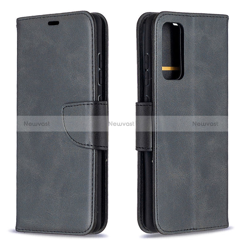 Leather Case Stands Flip Cover Holder B04F for Samsung Galaxy S20 FE 4G Black