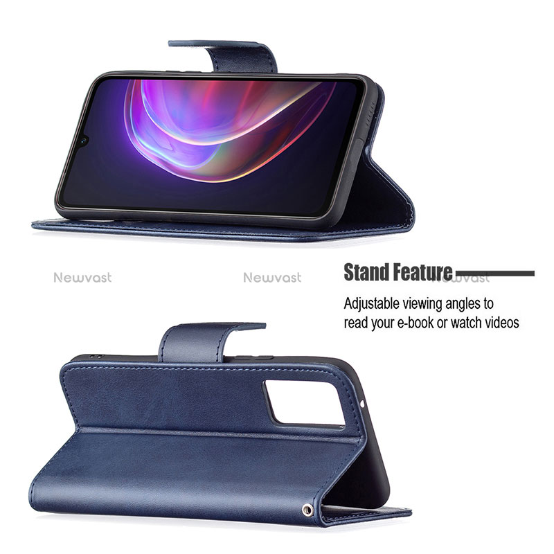 Leather Case Stands Flip Cover Holder B04F for Vivo V21 5G