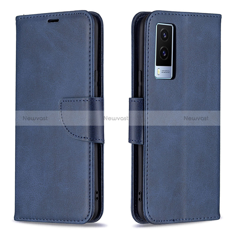 Leather Case Stands Flip Cover Holder B04F for Vivo V21e 5G