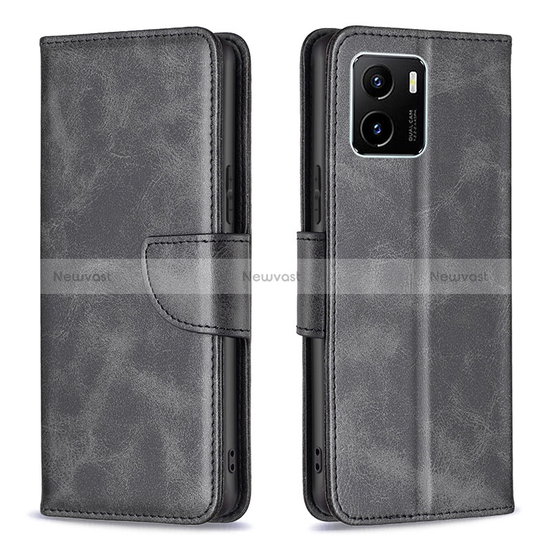 Leather Case Stands Flip Cover Holder B04F for Vivo Y10 t1 Black