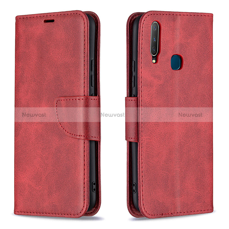 Leather Case Stands Flip Cover Holder B04F for Vivo Y12