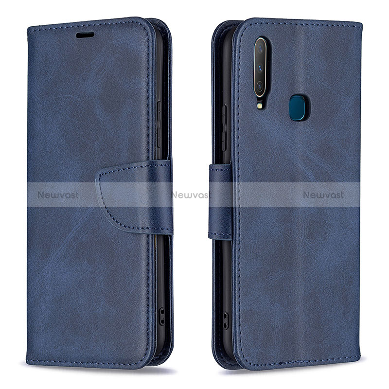 Leather Case Stands Flip Cover Holder B04F for Vivo Y15