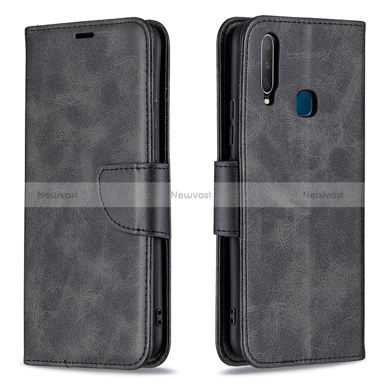 Leather Case Stands Flip Cover Holder B04F for Vivo Y3 Black