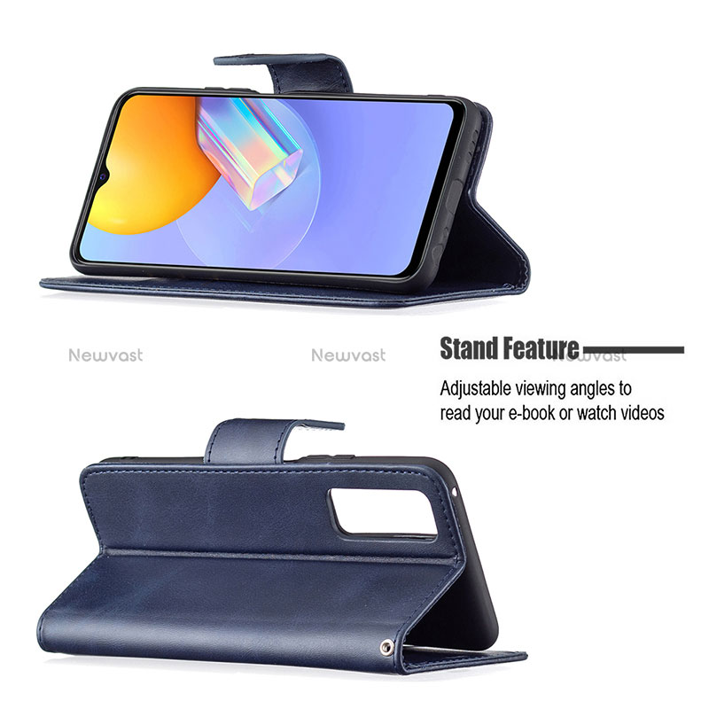 Leather Case Stands Flip Cover Holder B04F for Vivo Y51A