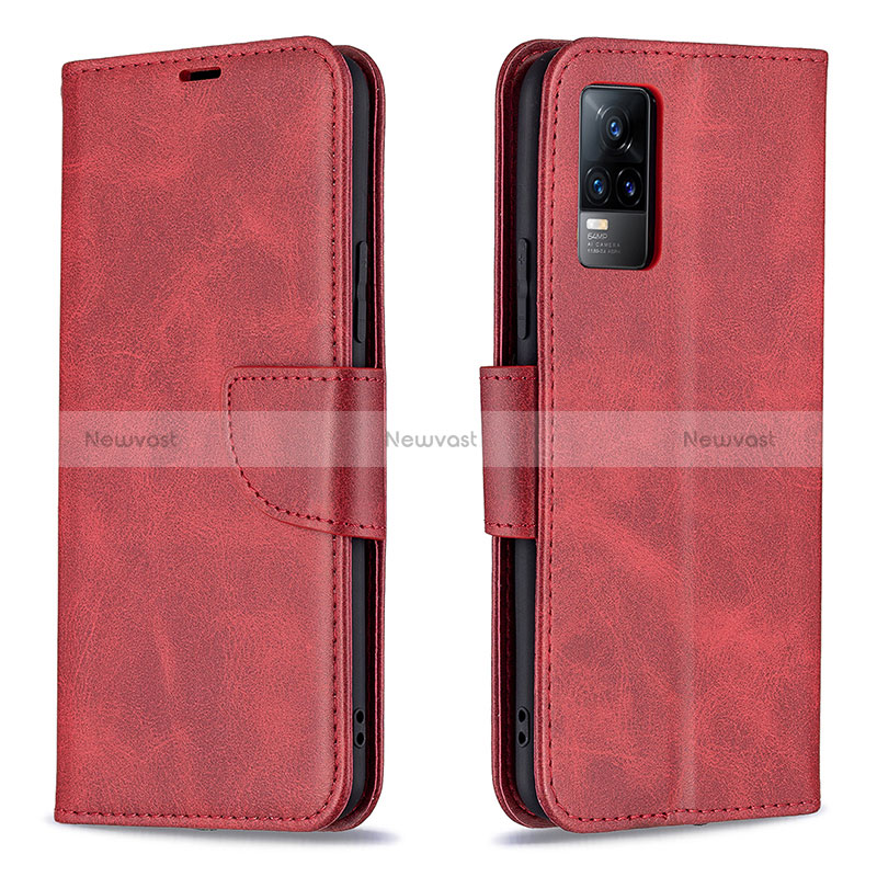 Leather Case Stands Flip Cover Holder B04F for Vivo Y73 (2021)