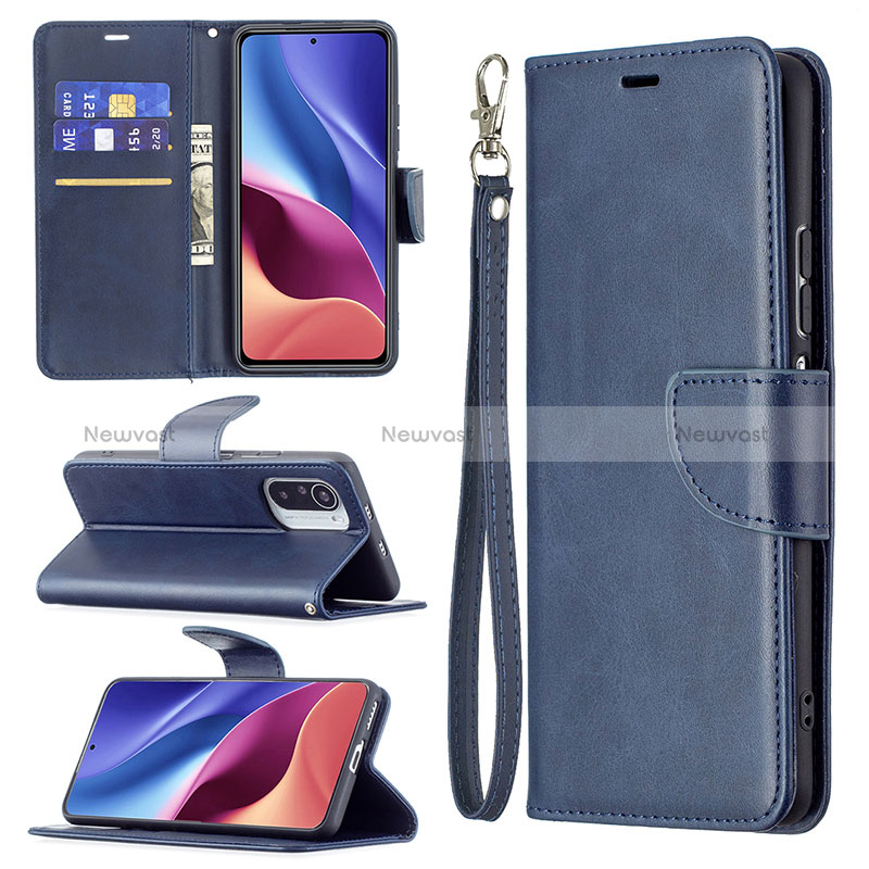 Leather Case Stands Flip Cover Holder B04F for Xiaomi Mi 11i 5G