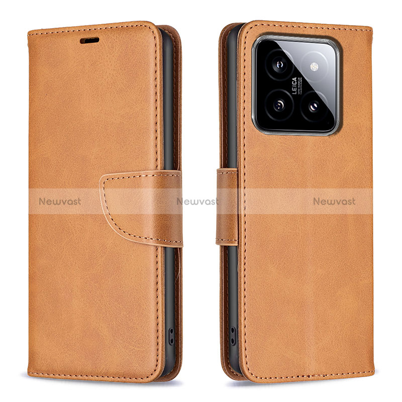 Leather Case Stands Flip Cover Holder B04F for Xiaomi Mi 14 5G