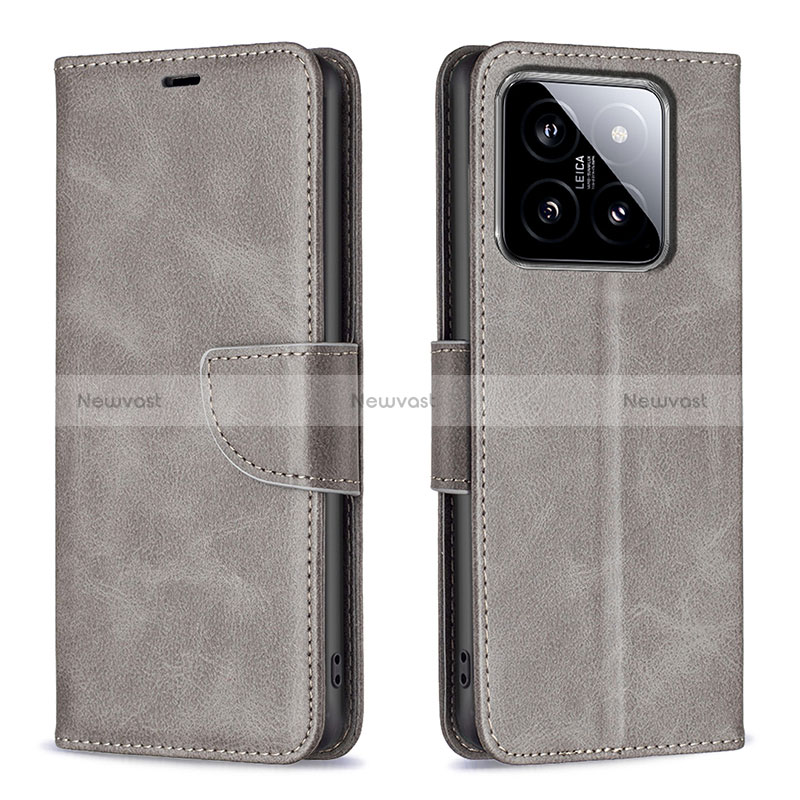 Leather Case Stands Flip Cover Holder B04F for Xiaomi Mi 14 5G